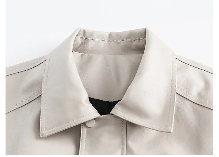 PU Leather Coat Unisex Moto Biker Jackets Bomber Jacket Cardigan Outfits Brown Faux Leather Jacket