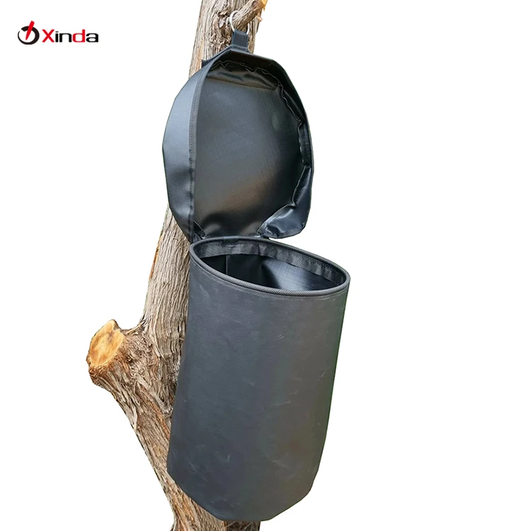 Custom Vehicle Roof Rack Trash Bag Tree Branch Ripstop PVC Hanging Camping Gear Bag with Lid
