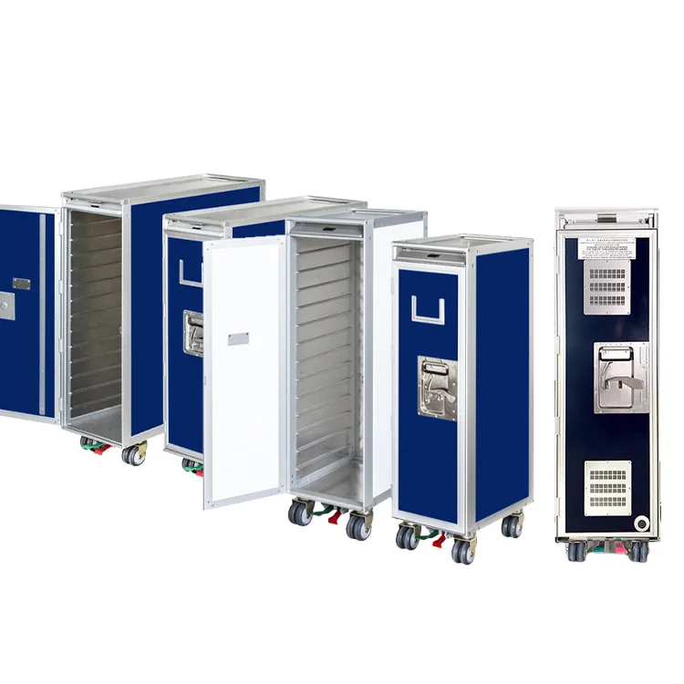 Customized wholesale high quality airplane aluminum half full size food water cart plane airline catering trolley