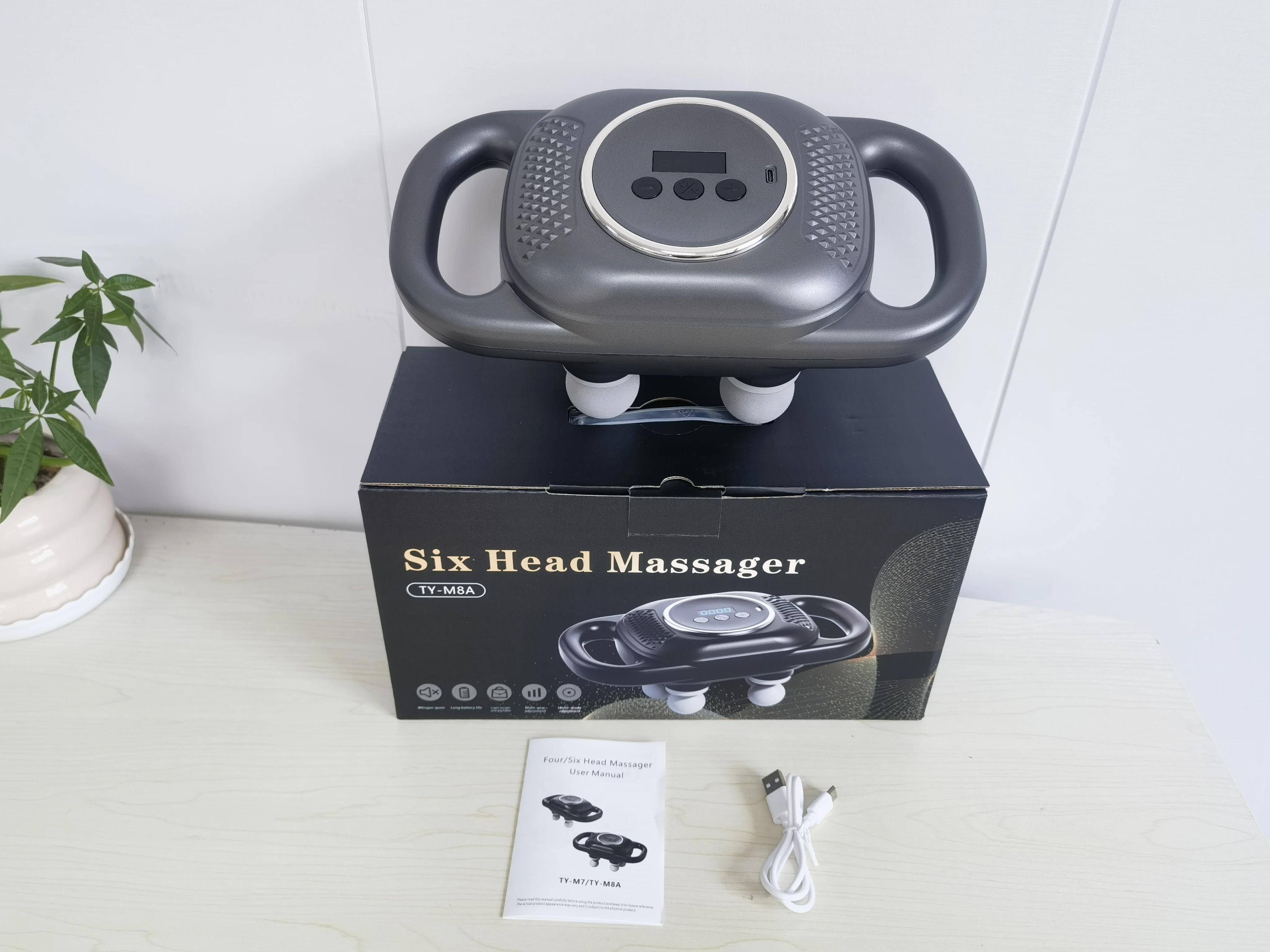 Hot Sale 6-head Infrared Percussion Massage Gun Wireless Waist Back for Muscle Relax