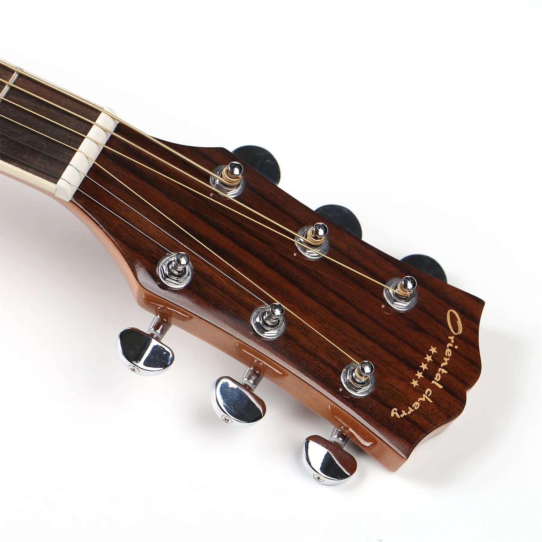 Guangzhou 41-Inch Handmade Spruce Wood Acoustic Guitar Folk Type with Gloss Finish Back/Side Materials Rosewood and Walnut