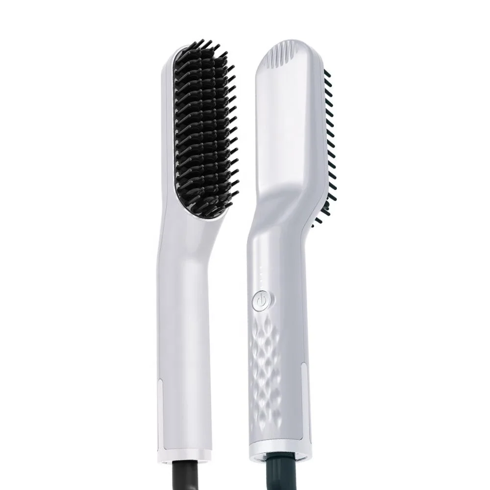 Professional custom 3 in 1 hair beard straightener one setp hot hair brush dryer comb electric