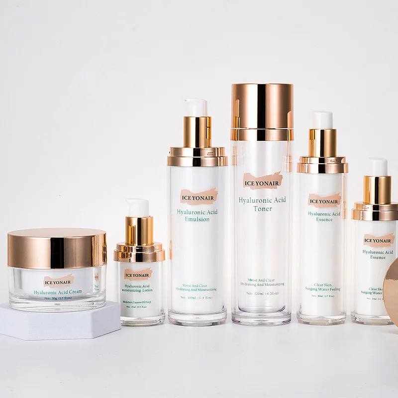 Gold  Luxury 30g 50g Acrylic Cosmetic Bottle Jar 30ml Capacity Skin Care Packaging Thickness Seal Type Customizable Logo