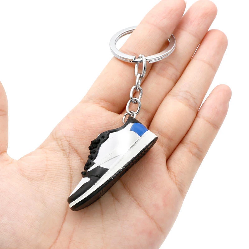 Mini sneaker Keychain  Co-branded Sneaker Bag Pendant Models Shoe 3D PVC Sneaker aj dunk Keychain