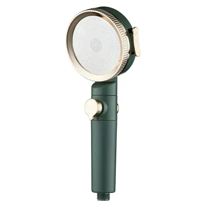 Three Functions Flowing Adjustable Big Size Rainfall PP Cotton Filter High Pressure Shower Head with Water Stop Button