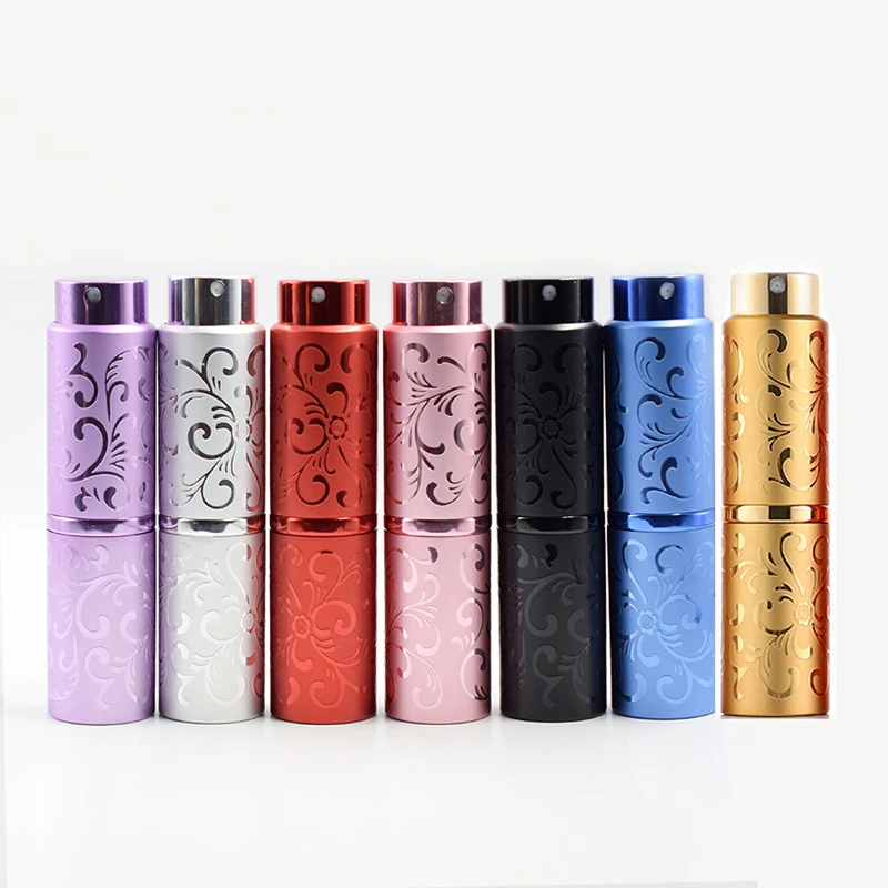 MUB Luxury Pocket-sized 15ML Twist up Perfume Bottle Refillable Travel Perfume Atomizer Screen Printing Aluminum Customized