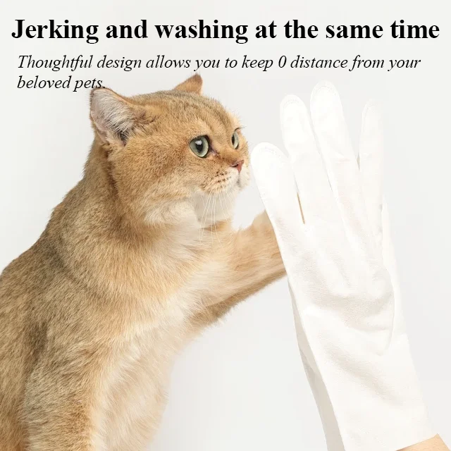 Chinese Supplier Pet Wash Free Gloves Wipes Big Size 25cm*26cm 10pcs/bag
