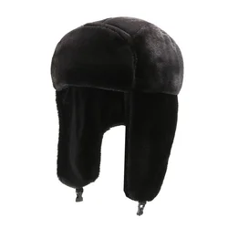 Outdoor Warm Thicken Snow Ski Earflap Aviator Trapper Hats Russia Winter Windproof Ski Hat Snapback Caps Like Trapper Hat