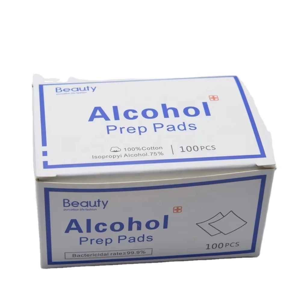 Sterile 100% Cotton Medical Alcohol Prep Pad 75% Isopropyl Phone Screen Clean Wipes Individual Packaging Wet Wipes