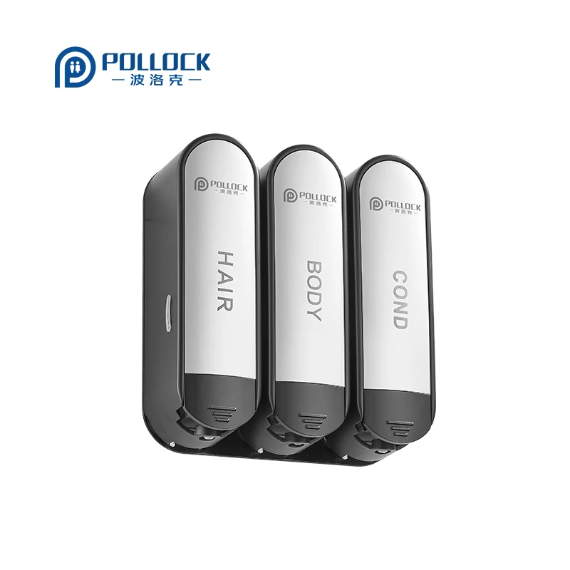 3 chamber abs wall mounted cute blacksoap dispenser for toilet