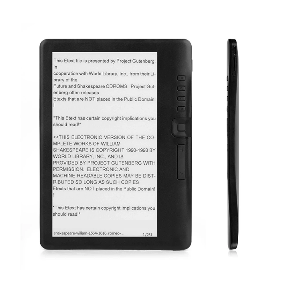 7 Inch Color Screen E-Book Reader Video MP3 Music Player