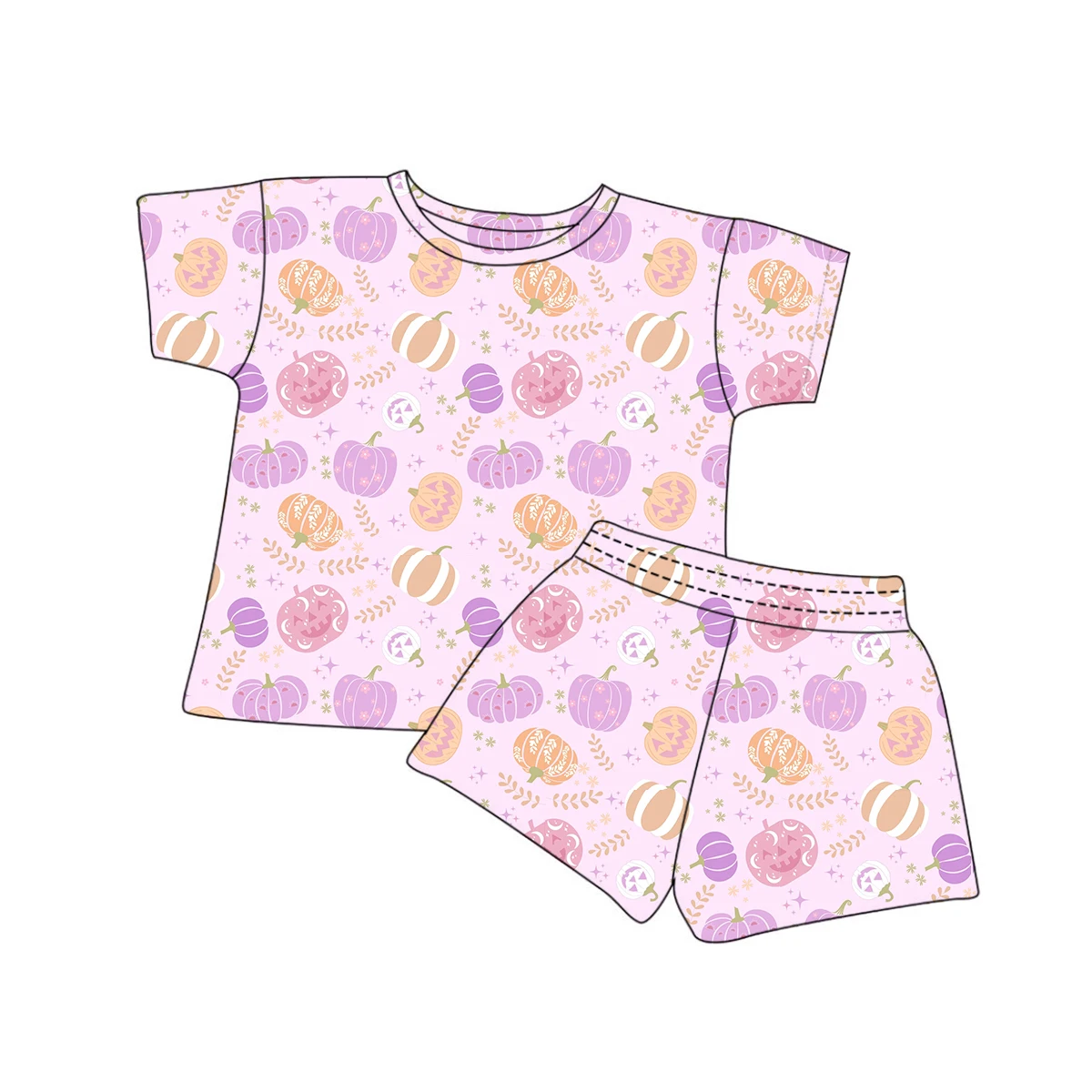 Natural Style Summer Beach Boys Girls Shirts and Shorts Playsuits Baby Kids Soft Cotton Printing Clothing Sets