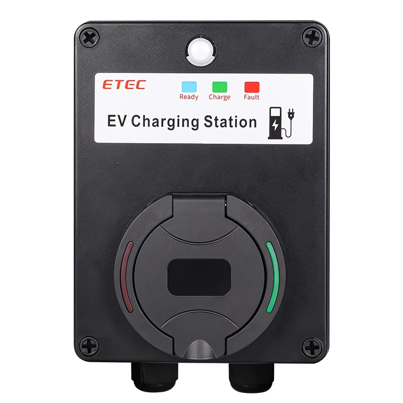 ETEC Ev Charger 32A 3-Phase Wallbox 22KW AC EV Wall-mounted Charging Station for Home Use with RCMU