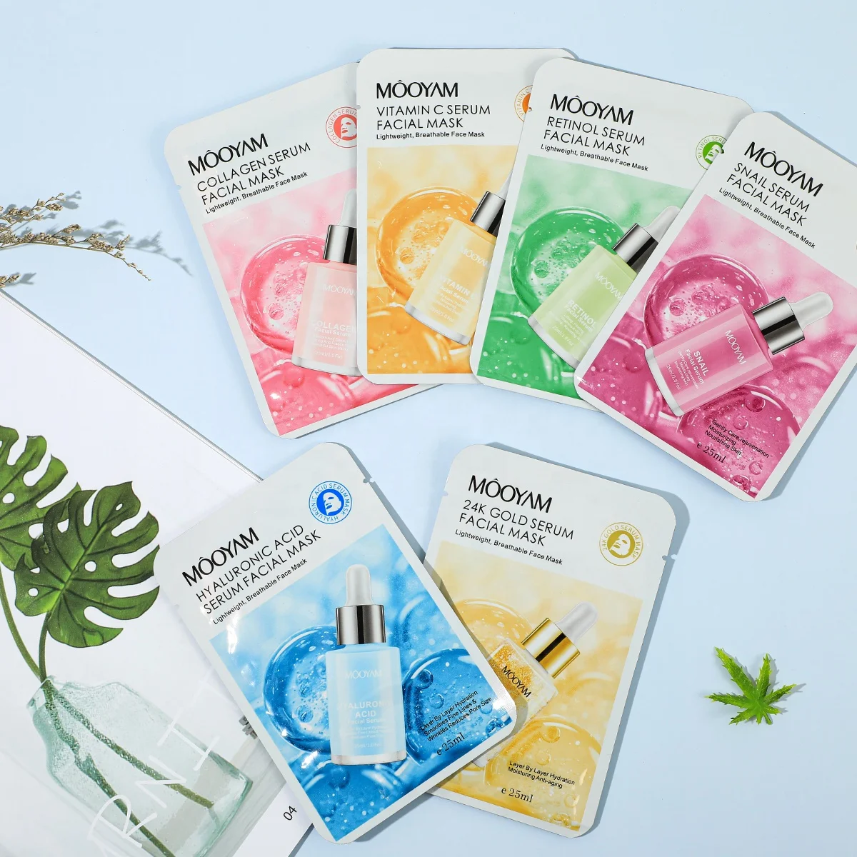 Private Label Korean Beauty Retinol Skin Care Serum Face Masks Sheet Snail Vitamin C Essence Mascarillasl Facial Mask