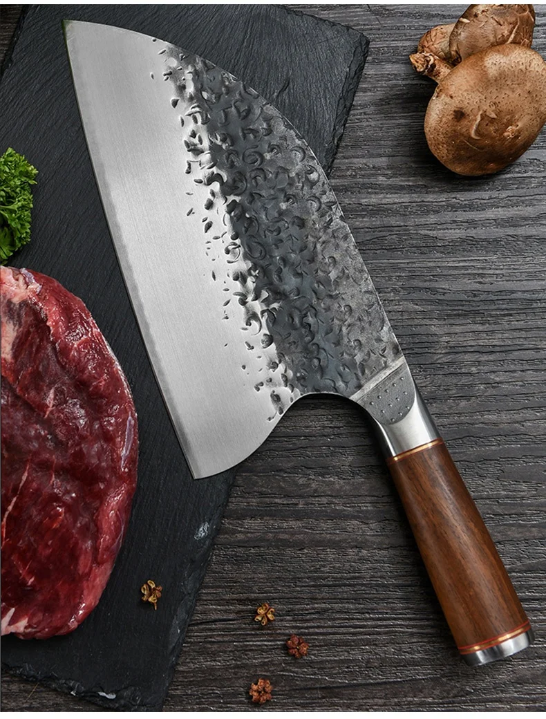 8 Inch Slaughter Knife Handmade Forged Serbian Kitchen Chef Knife Cleaver Knife Drop Shipping Stainless Steel Butcher Chinese