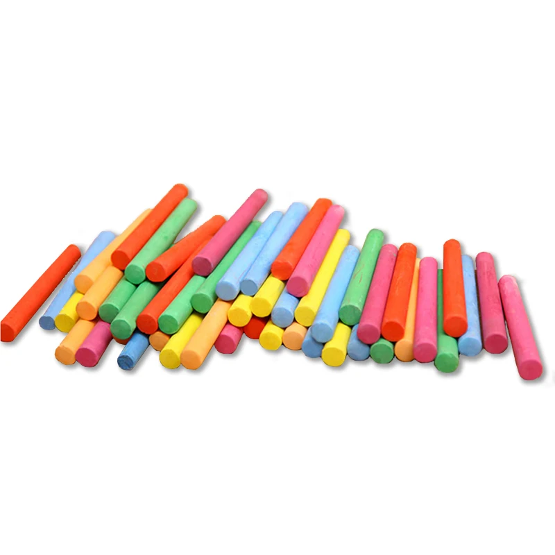 100 Pieces Non-Toxic Dustless White Colored Chalk for Teacher