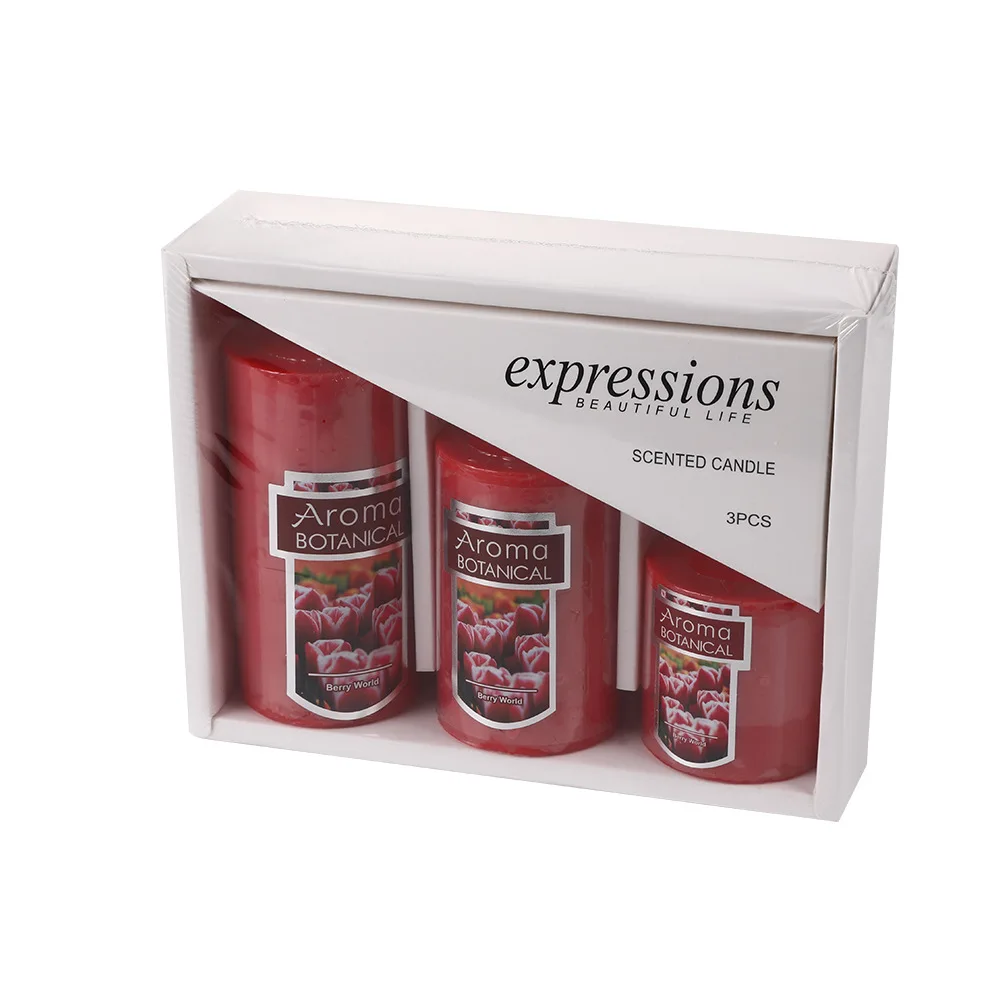 Excellent quality cylindrical scented candles wholesale household smokeless romantic wedding long pole pillar Mixed wax