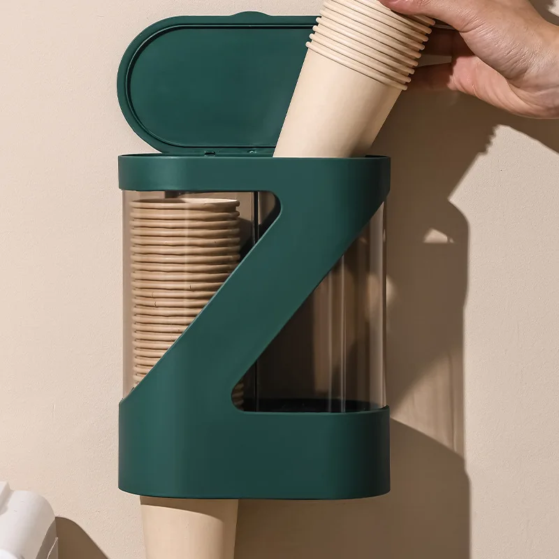Disposable cup remover punch-free hotel restaurant public places plastic dust-proof water dispenser double-tube paper