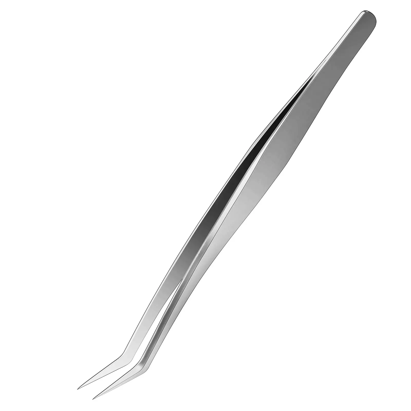 Private Label Japanese Stainless Steel Fiber Tip Tweezers With Ruler At The End Eyelash Tweezers Set For Lash 90 Degree Tweezers