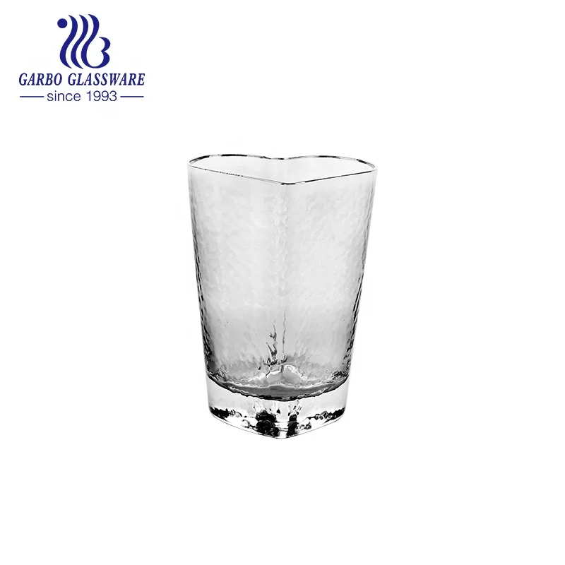 552ml handmade glass tumbler clear premium long drink highball glass water cup with special pattern  water tea drink glass cup
