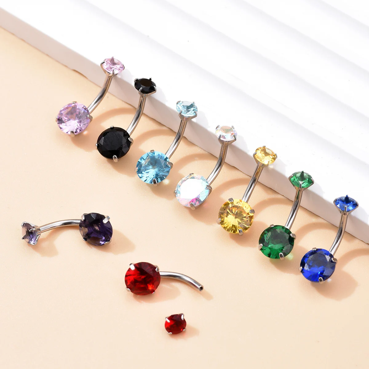 G23 Titanium dangle add charm diy o surgical stainless steel rabbit navel belly button rings dangling cuff Piercing Jewelry