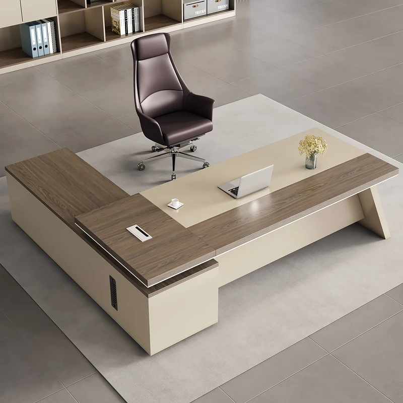 Высококачественный итальянский Роскошный Мраморный уникальный конический L-образный деревянный главный босс офисный стол