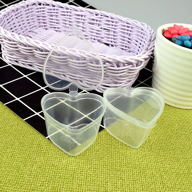 wholesale 45ml heart-shaped pudding boxes multispaced plastic heart shaped pill box pp box packaging
