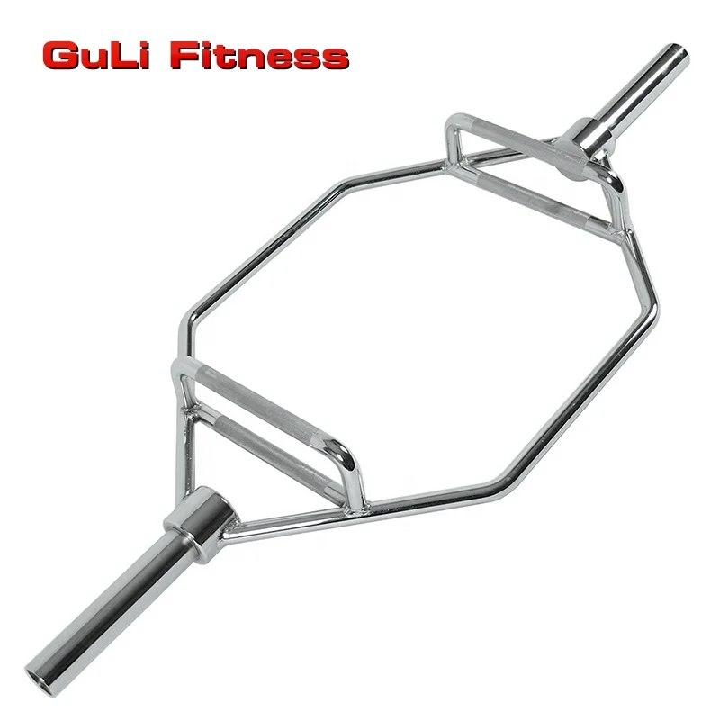 Chrome Hex Bar Standard Weight Lifting Trap for Squats Lunge Deadlifts Shrugs and Power Pulls