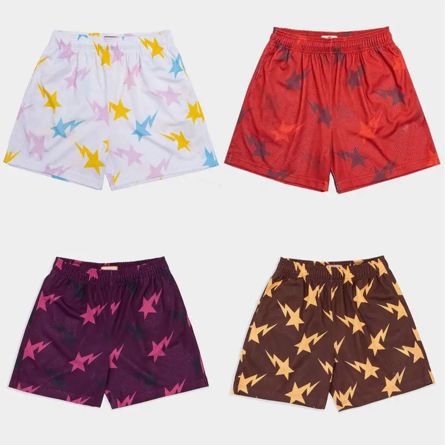 New Designer 5 Inch Mesh Shorts Manufacturer  Heavyweight Streetwear Custom Black Basketball Mesh Shorts