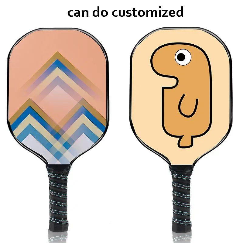USAPA Approved Custom pattern pickleball paddle carbon fiber Racket set of 2 paddle 4 Balls