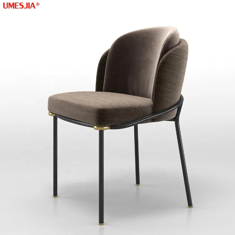 Fil Noir Dining chair Modern Home Furniture Restaurant Furniture PU Fabric  Iron  Italian dining chair
