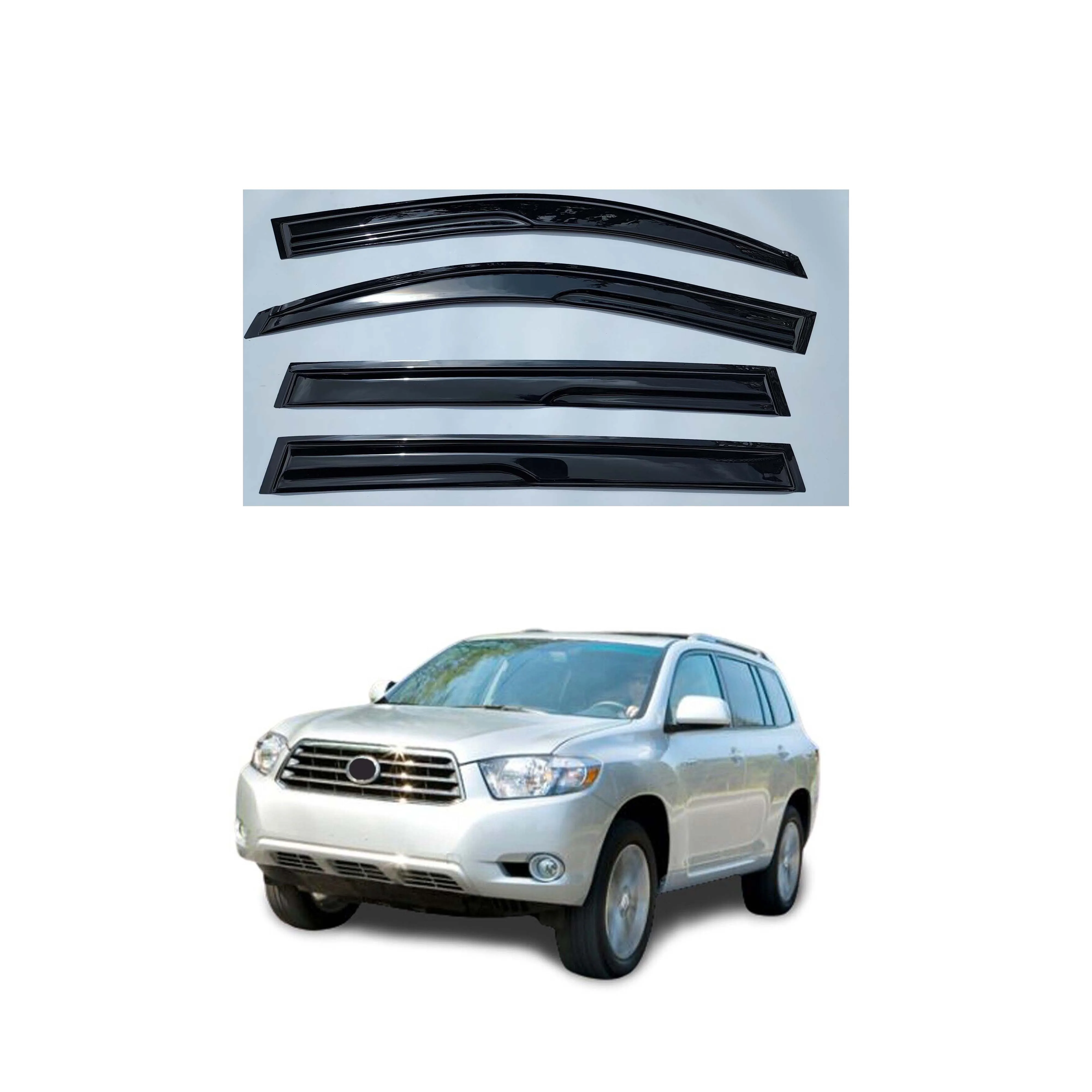 Aibyiar 4PCS Window visor FOR Toyota HIGHLANDER 2008-2013 plastic sun visor Auto Door Visor car window deflector