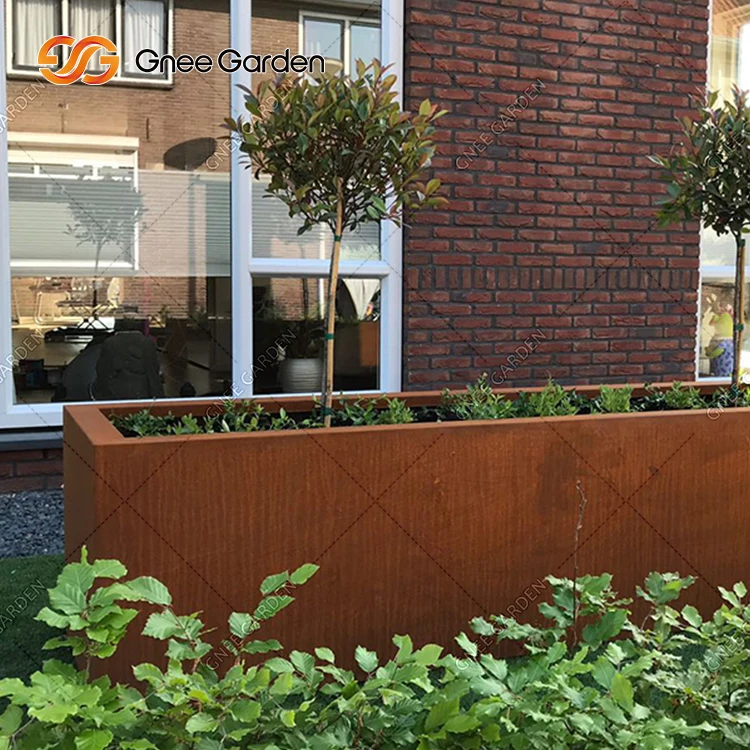 Customized Large Outdoor Tree Metal Planter Garden Pots Big Corten Steel Large Outdoor Garden Flower Pot