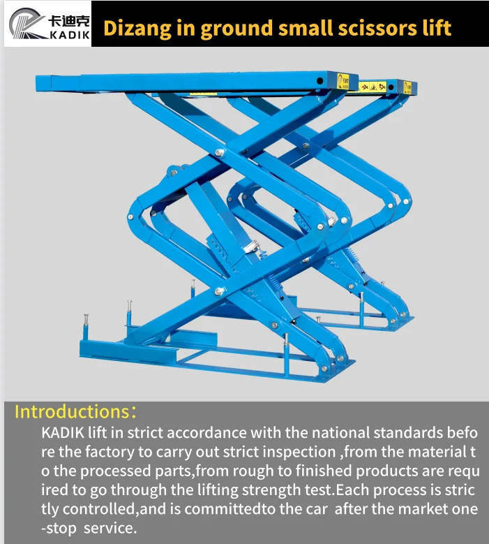 Hot Sale K-188 CE Flush Mount In-Ground Hydraulic Scissor Car Lift 3500kg Lifting Capacity for Wheel Alignment