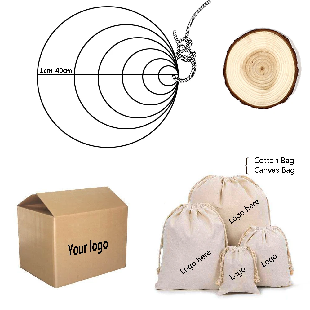 Unfinished Wood Slices, Craft Wood kit Natural Wood Slice