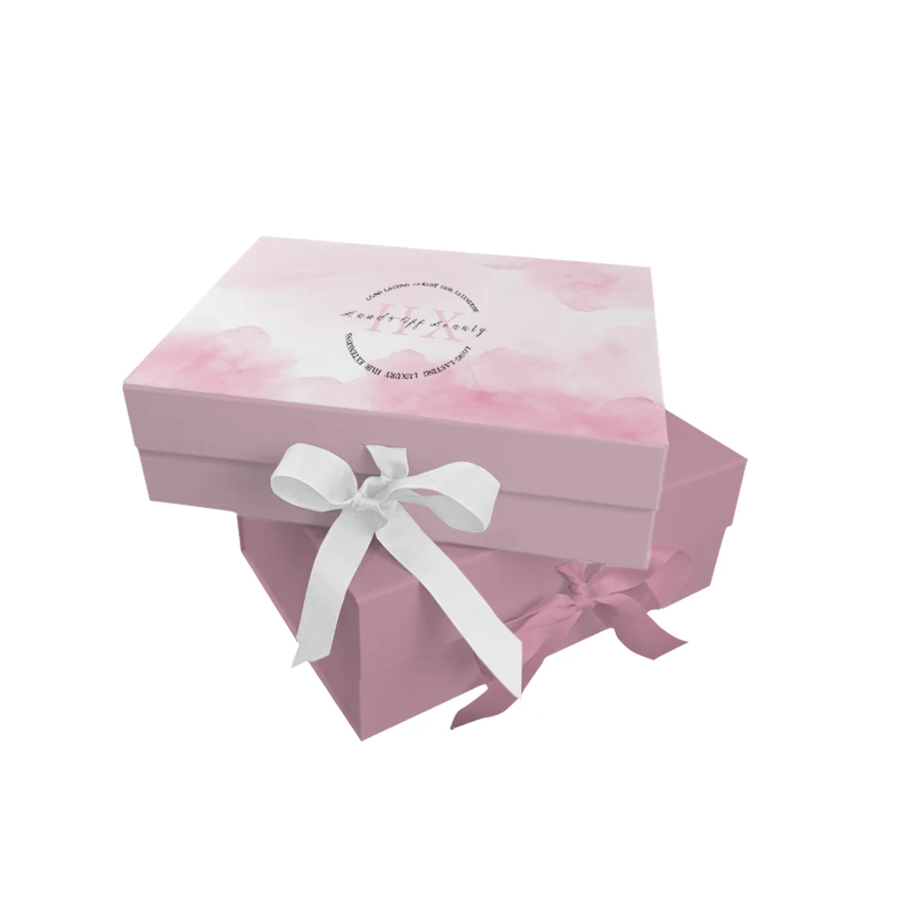 HENGXING Customization Luxury Magnetic Folding Storage Paper Packaging Gift Box With Ribbon Closure