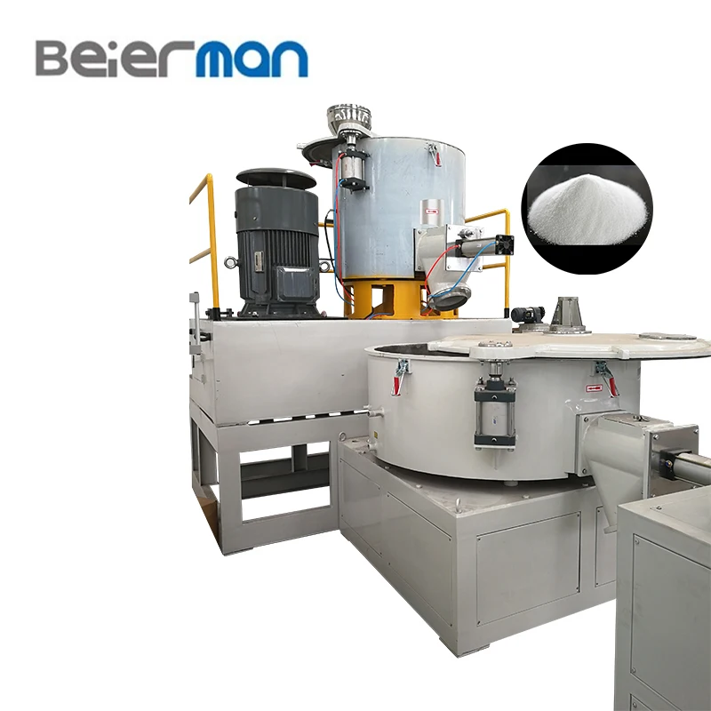 800/1600L Plastic High Speed Hot Heating Cooling WPC PVC Powder Resin Turbo Mixer Machine