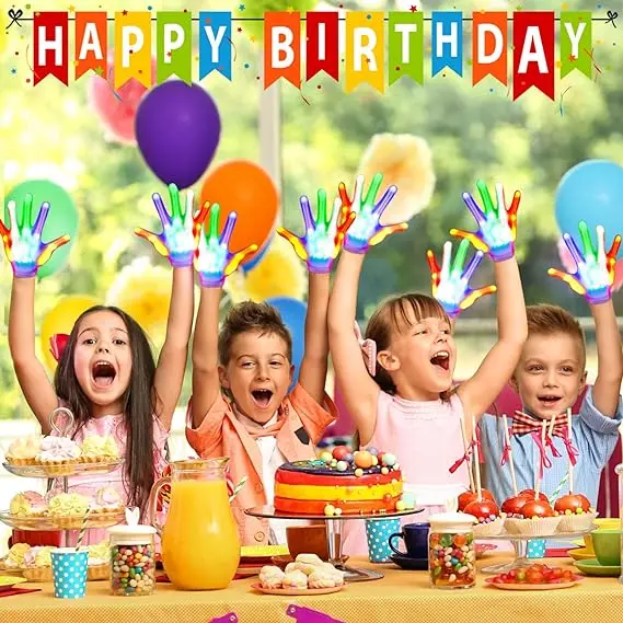 Wholesale Adult Halloween Glow Light Up Gloves Colorful Rave LED Finger Light Gloves Festival Party LED Flashing Gloves