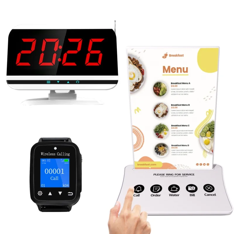 Pager calling restaurant waterproof calling pager system buzzer wireless 433mhz restaurant pager waiter call button system