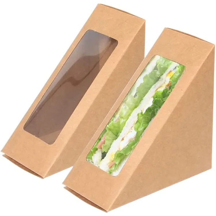 Chinese Supplier Wholesale Hot Sale Takeaway Food Packaging Kraft Paper Food Box With Transparent Window