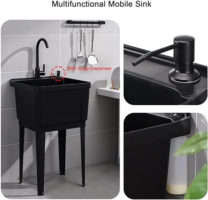 Modern Design Plastic PP Colored Oval Sink Laundry Washbasin with Drainer for Bathroom Use