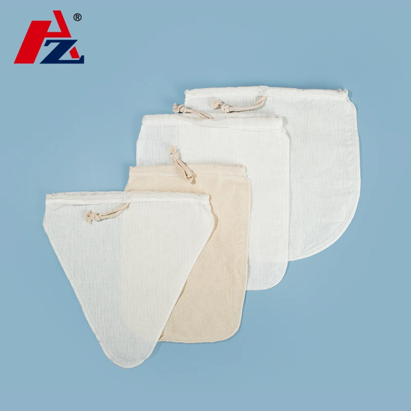 Nut Milk Fruit Juice Coffee Wine Organic Cotton Nylon Mesh Tea Filter Bags