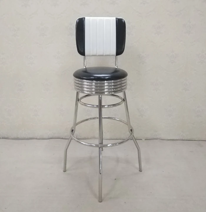 V-Back American Retro diner Bar Stools high chair restaurant furniture fast food restaurant dine set