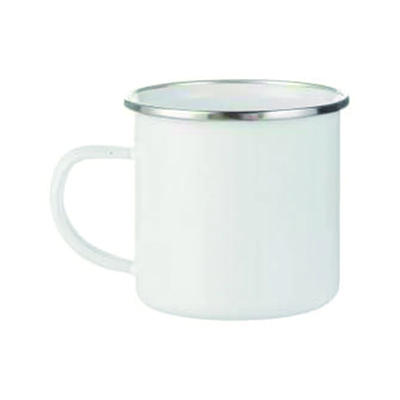 Ready to Ship NO MOQ Sublimation Blanks Personalized DIY 12oz Custom White Heat Transfer Enamel Cup For Christmas
