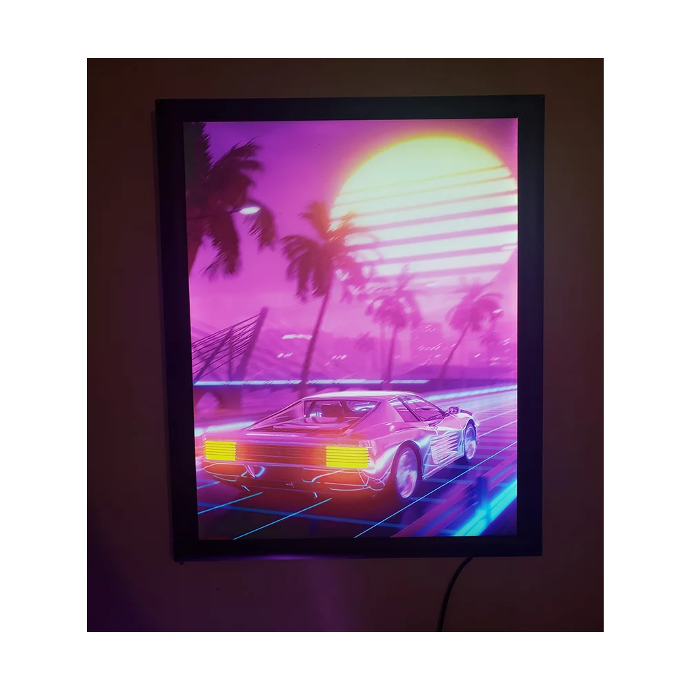 Winbo Acrylic Poster Illuminated Aluminum Backlit Poster Frame Wall Art Light Box LED Movie Advertising Picture Frame