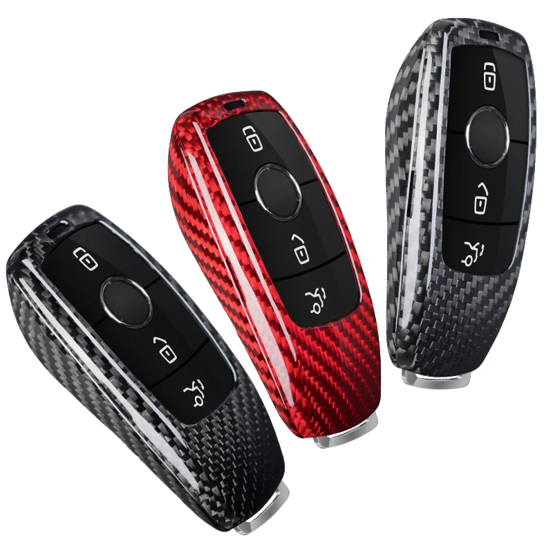 Car Key Case Cover For Mercedes Benz Key Cases Fashion Carbon Fiber Car Key Cover Auto Interior Accessories T-carbon Key Cover