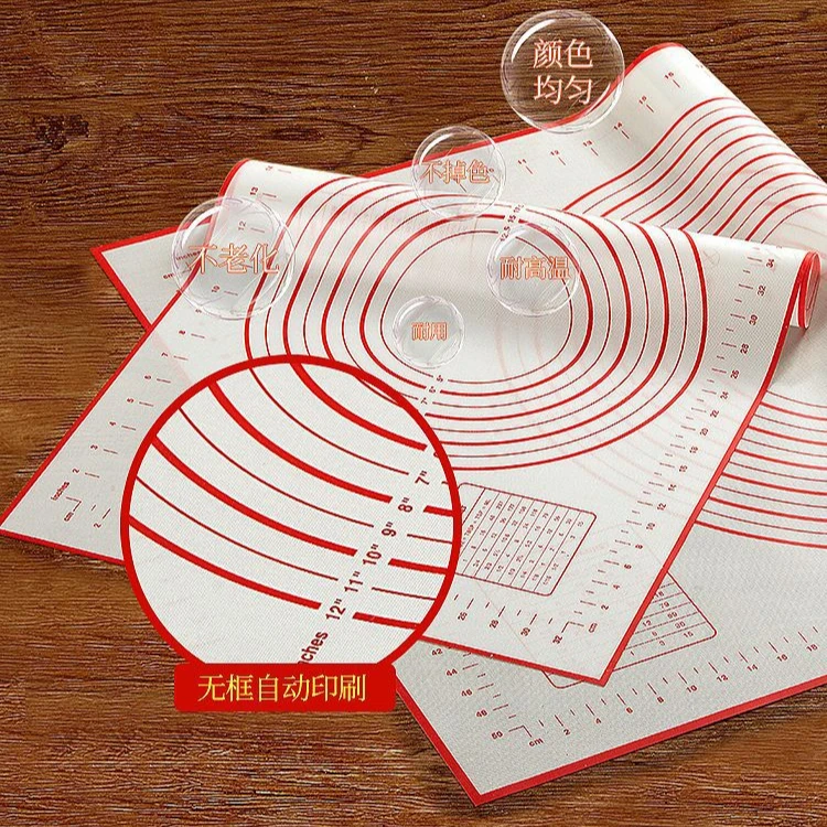Measurement Baking Mat Sheet Thick Baking Mat High Temperature Resistant Silicone Mat For Dough And Rolling Pin Set