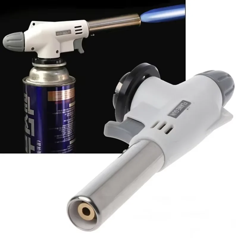 Camping Piezo Gas Welding Torch Flame Gun Butane Gas BBQ Flame Gun Kitchen Butane Fire Lighter Burner Heating Torch