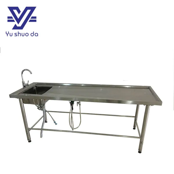 Medical equipment rustproof stainless corpse dissecting autopsy table