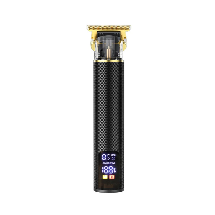 Black gold metal professional hair trimmer digital screen oil head cutter men electric hair trimmer shaver